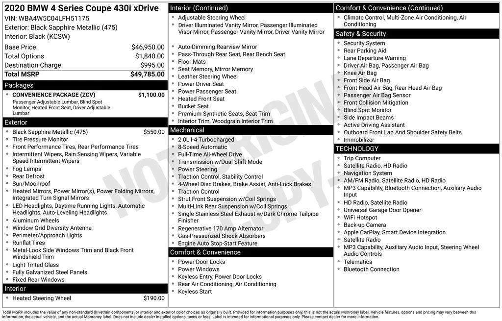 bmw 4 series 2020 WBA4W5C04LFH51175 image bmw 4 series 2020 WBA4W5C04LFH51175 image